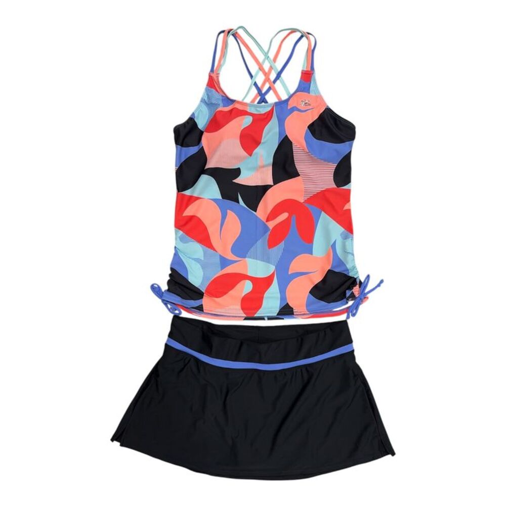 ZeroXposur Women’s 2 Piece Fashion Scoop Neck Tankini Set - Orange